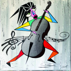 La contrebassiste au nez bleu