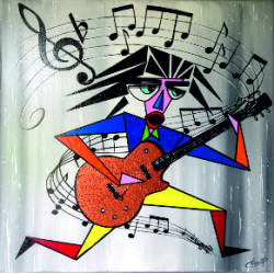 Le guitariste au nez bleu